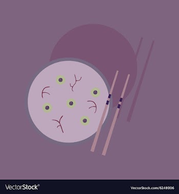 Flat with shadow Icon miso soup sticks vector image