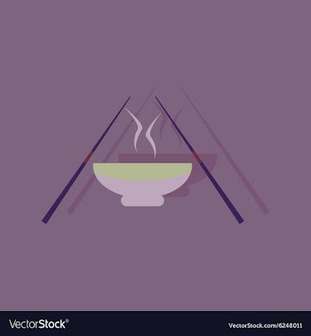 Flat with shadow Icon miso soup sticks vector image