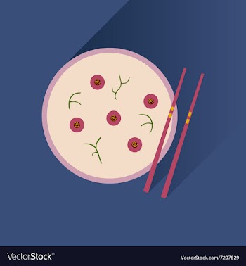 Flat with shadow Icon miso soup sticks vector image