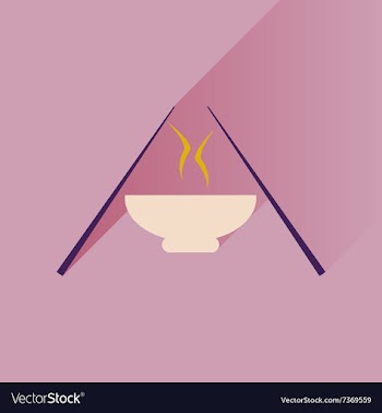 Flat with shadow Icon miso soup sticks vector image