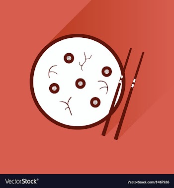 Flat with shadow Icon miso soup sticks vector image