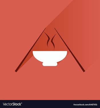 Flat with shadow Icon miso soup sticks vector image