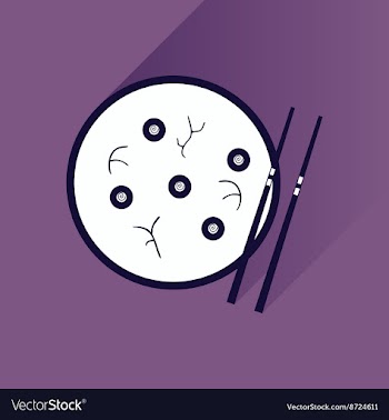 Flat with shadow Icon miso soup sticks vector image