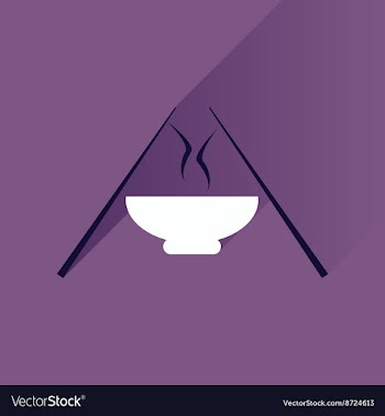 Flat with shadow Icon miso soup sticks vector image