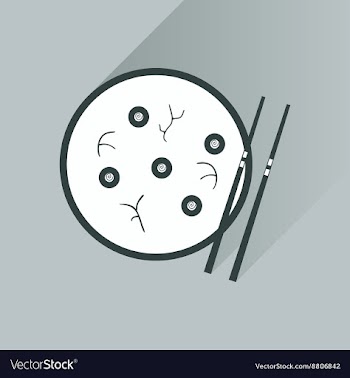 Flat with shadow Icon miso soup sticks vector image