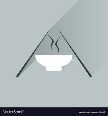Flat with shadow Icon miso soup sticks vector image