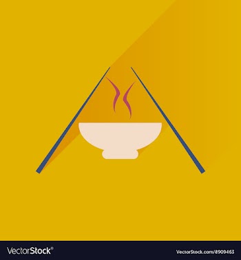 Flat with shadow Icon miso soup sticks vector image