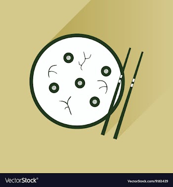 Flat with shadow Icon miso soup sticks vector image