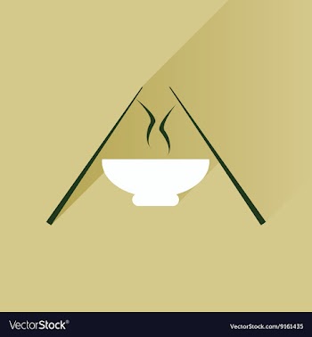 Flat with shadow Icon miso soup sticks vector image