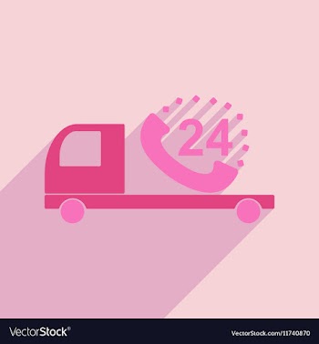 Flat with shadow icon mobile application car round vector image