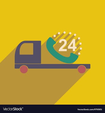 Flat with shadow icon mobile application car round vector image