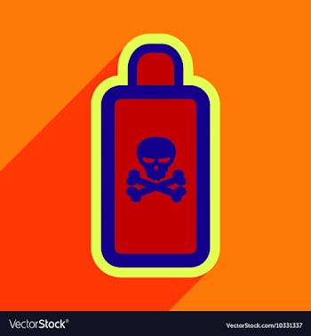 Flat with shadow Icon of poison on a colored vector image