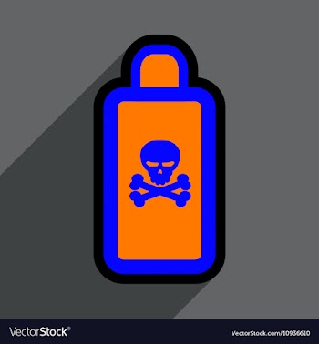 Flat with shadow Icon of poison on a colored vector image