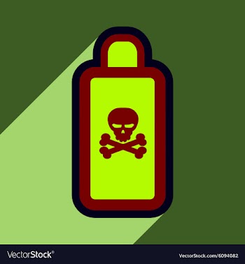 Flat with shadow Icon of poison on a colored vector image