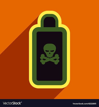 Flat with shadow Icon of poison on a colored vector image