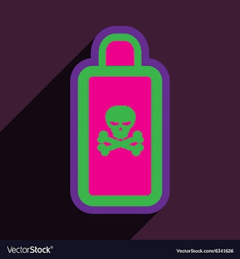 Flat with shadow Icon of poison on a colored vector image
