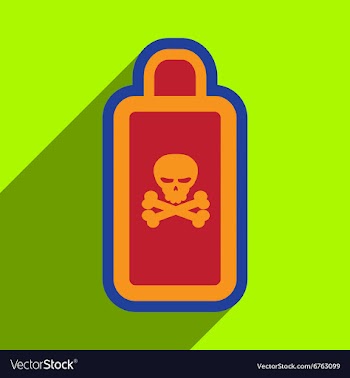 Flat with shadow Icon of poison on a colored vector image