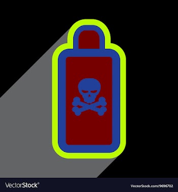 Flat with shadow Icon of poison on a colored vector image