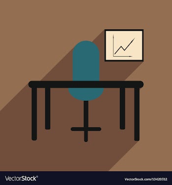 Flat with shadow icon office desk chair chart vector image