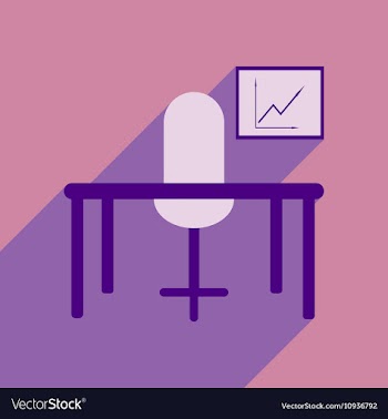 Flat with shadow icon office desk chair chart vector image