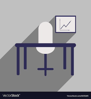 Flat with shadow icon office desk chair chart vector image