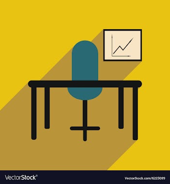 Flat with shadow icon office desk chair chart vector image