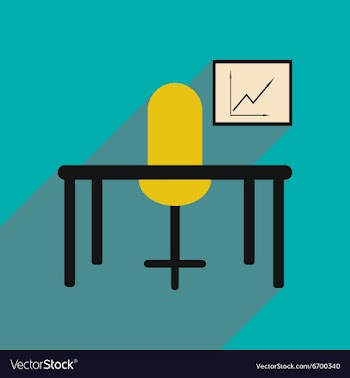 Flat with shadow icon office desk chair chart vector image
