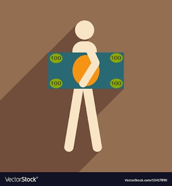 Flat with shadow icon People and dollar vector image
