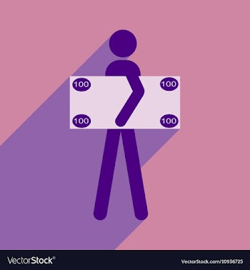 Flat with shadow icon People and dollar vector image