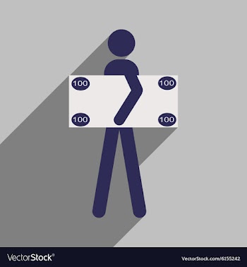 Flat with shadow icon People and dollar vector image