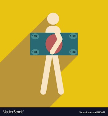 Flat with shadow icon People and dollar vector image