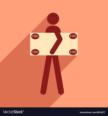 Flat with shadow icon People and dollar vector image