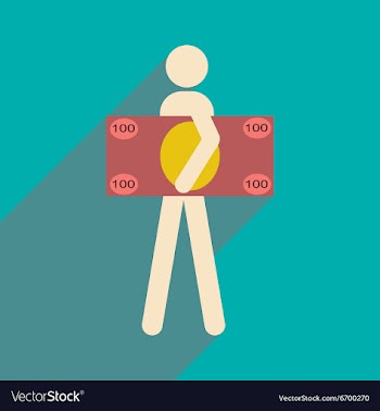 Flat with shadow icon People and dollar vector image