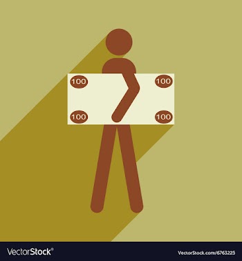 Flat with shadow icon People and dollar vector image