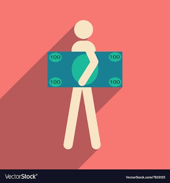 Flat with shadow icon People and dollar vector image