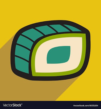 Flat with shadow icon Philadelphia roll on a vector image