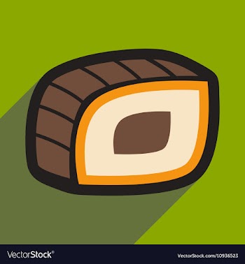 Flat with shadow icon Philadelphia roll on a vector image