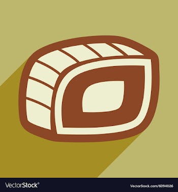 Flat with shadow icon Philadelphia roll on a vector image