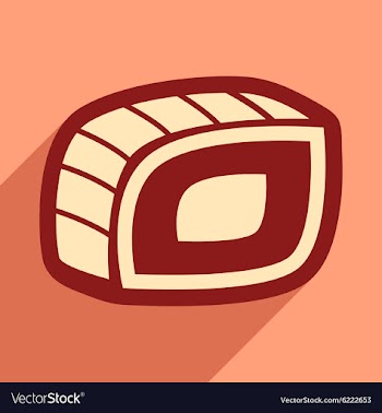Flat with shadow icon Philadelphia roll on a vector image