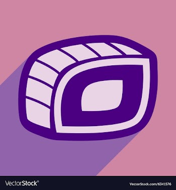 Flat with shadow icon Philadelphia roll on a vector image