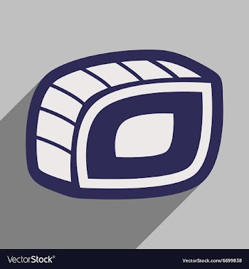 Flat with shadow icon Philadelphia roll on a vector image