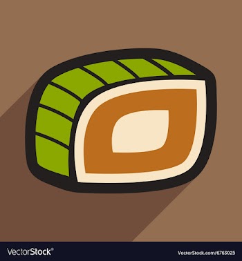 Flat with shadow icon Philadelphia roll on a vector image