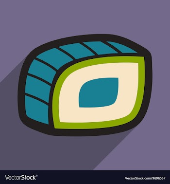 Flat with shadow icon Philadelphia roll on a vector image