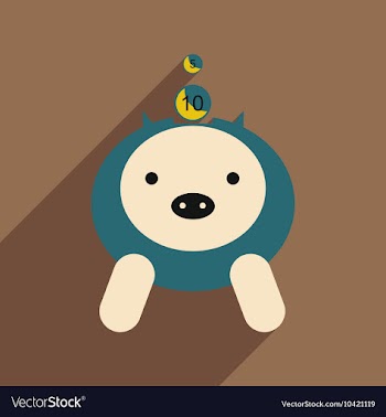 Flat with shadow icon piggy bank coins and dollars vector image