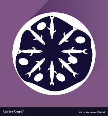 Flat with shadow Icon pizza and tuna vector image