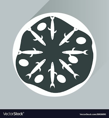 Flat with shadow Icon pizza and tuna vector image