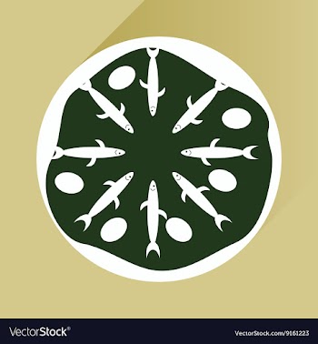 Flat with shadow Icon pizza and tuna vector image