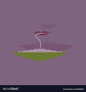 Flat with shadow Icon plate spaghetti lips vector image