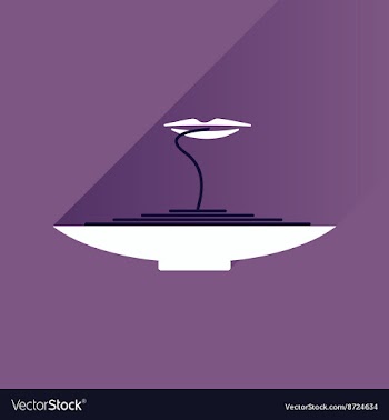Flat with shadow Icon plate spaghetti lips vector image