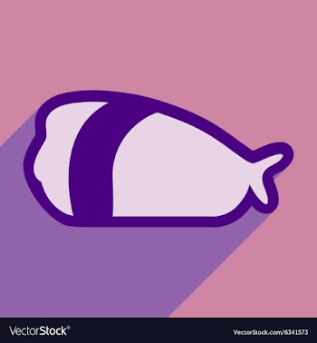 Flat with shadow icon Sashimi with shrimp on vector image